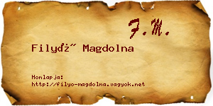 Filyó Magdolna névjegykártya